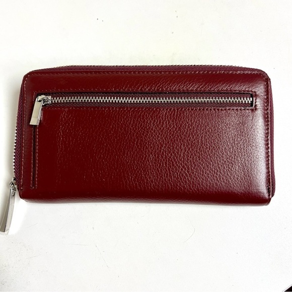 PIAZZA Smooth Leather Zip around Wallet Burgundy NWOT - Picture 7 of 7